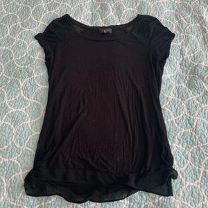 Black Mesh Cut Out T-Shirt